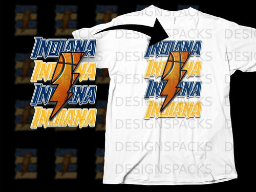Indiana Lightning Bolt Graphic Print Shirt