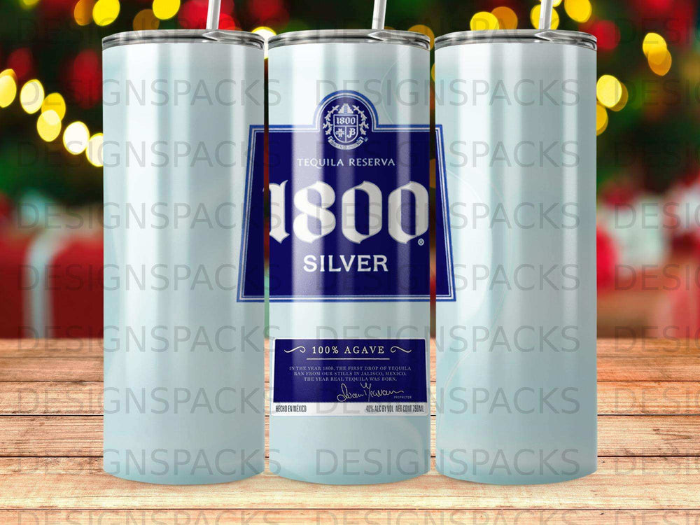 1800 Silver Tequila bottle with 1800 logo and Jalisco, Mexico text.