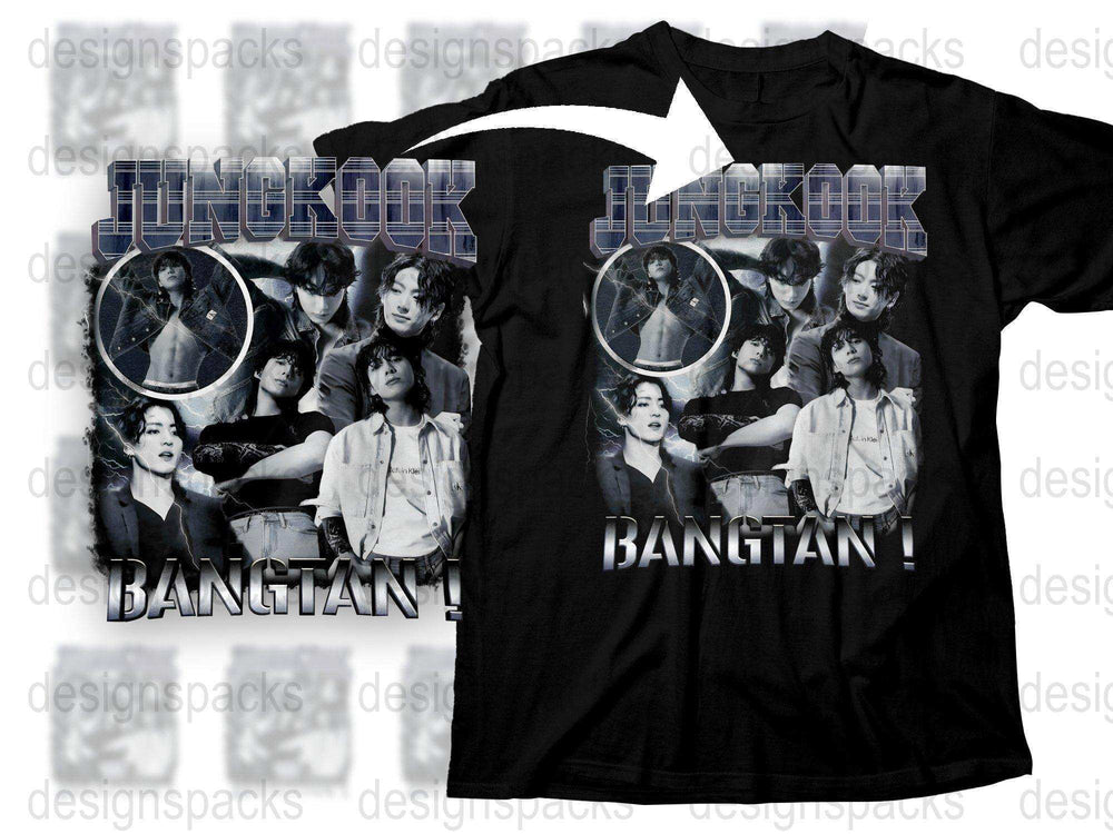 Vintage Bangtan Rock Band T-Shirt, Classic Music Tee, Retro Style Concert Merchandise, Unisex Black Shirt