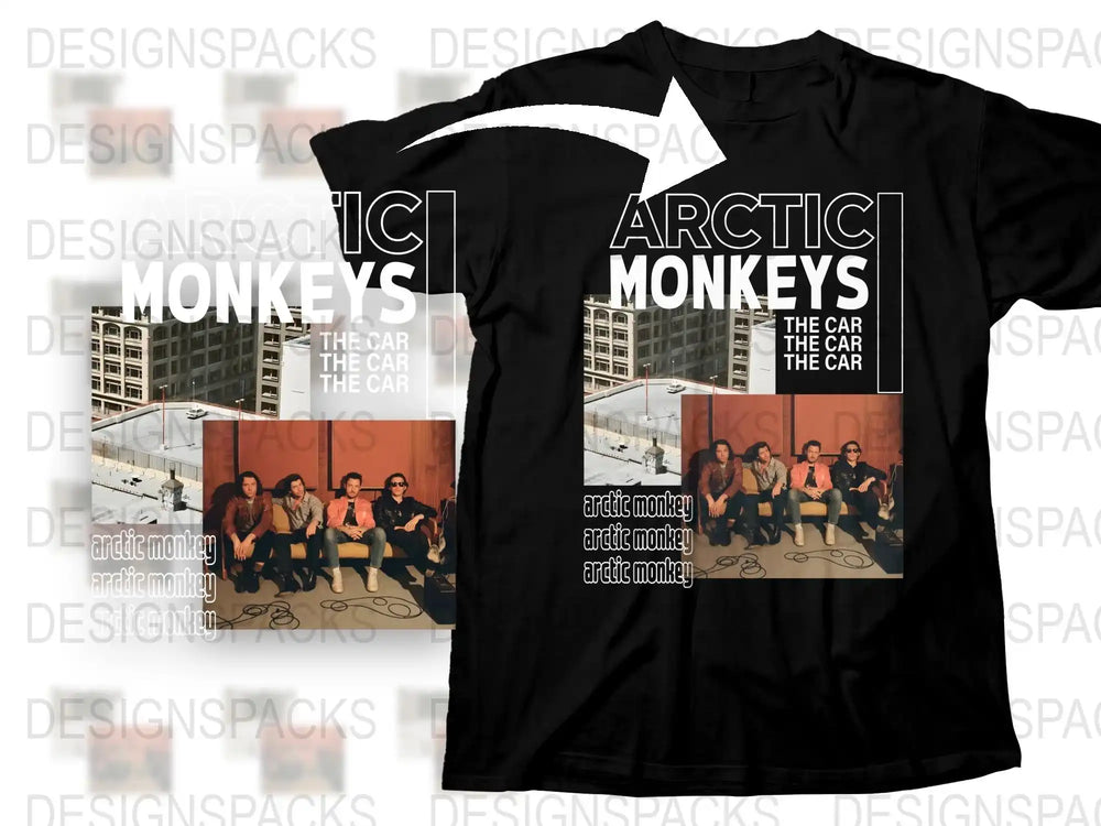 Arctic Monkeys Band T-Shirt, The Car Album Cover Graphic Tee, Music Fan Merchandise, Unisex Black Cotton Shirt