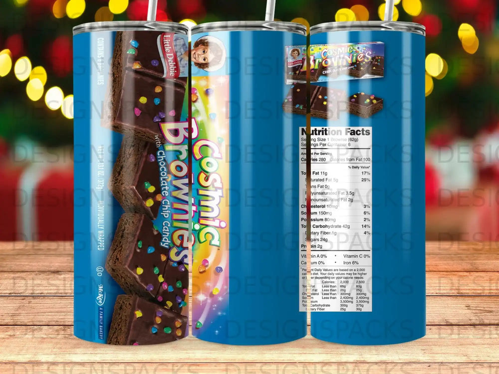 Little Debbie Cosmic Brownies with chocolate chip candy, 6 individually wrapped brownies.