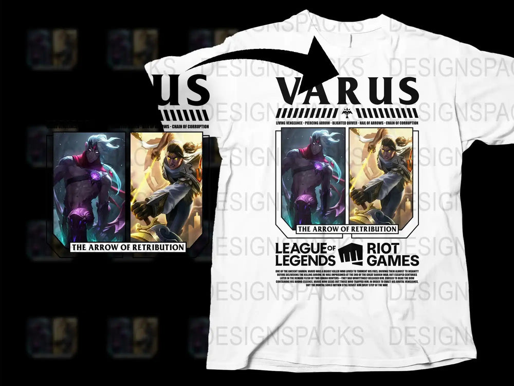 League of Legends T-Shirt, Varus Champion Graphic Tee, Gaming Apparel, Riot Games Merchandise