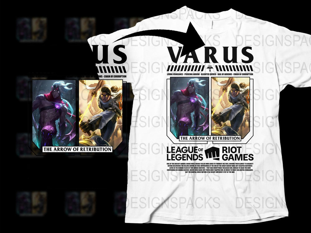 League of Legends T-Shirt, Varus Champion Graphic Tee, Gaming Apparel, Riot Games Merchandise