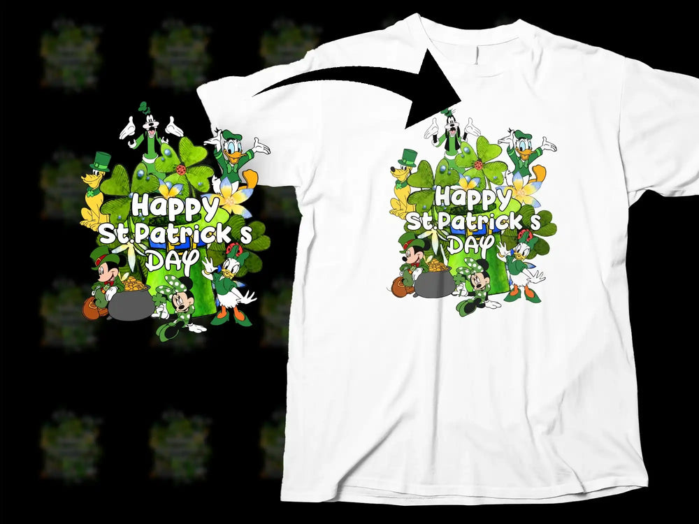 Happy St Patricks Day Disney Gang Green Shamrocks product type