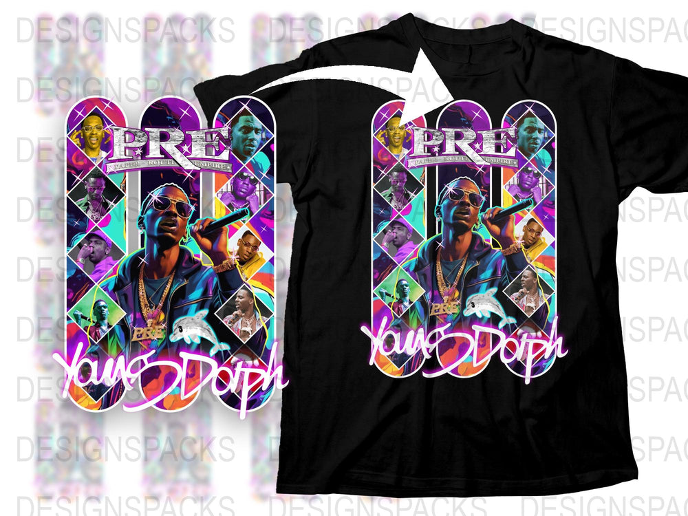 Young Dolph Tribute T-Shirt, Colorful Hip Hop Artist Graphic Tee, Unisex Music Fan Apparel, Vibrant Fashion Top