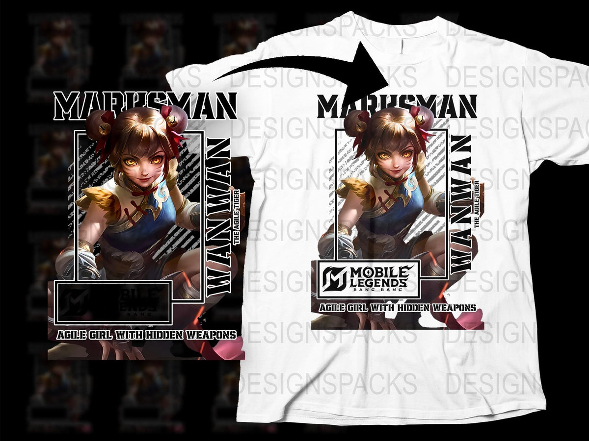 Mobile Legends Agile Girl T-Shirt, Mayhem Graphic Tee, Gamer Clothing, Unisex Casual Wear, Gift for Gamers