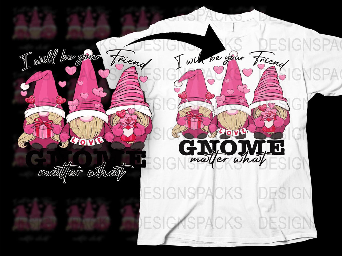 Valentine's Gnome Friends T-Shirt, Love Matters What Couples Graphic Tee