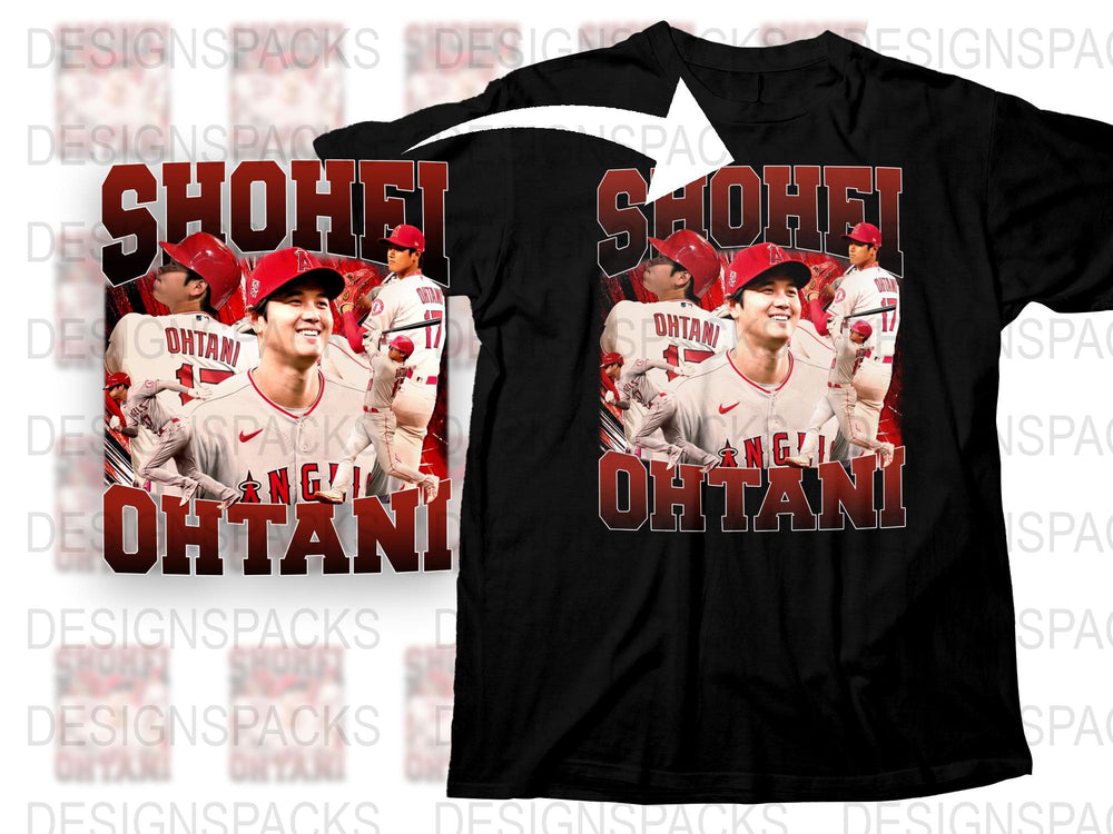 Shohei Ohtani Graphic T-Shirt, Baseball Star Collage Design, Sports Fan Apparel, Casual Wear, Gift for Baseball Lovers, Unisex Fit