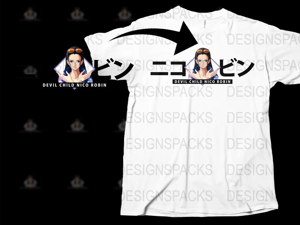 Nico Robin Anime T-Shirt, Devil Child Graphic Tee, One Piece Fan Apparel, Manga Inspired Unisex Clothing