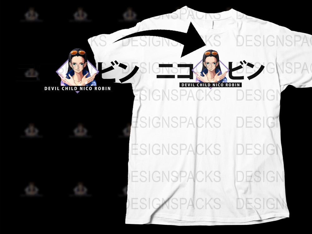 Nico Robin Anime T-Shirt, Devil Child Graphic Tee, One Piece Fan Apparel, Manga Inspired Unisex Clothing