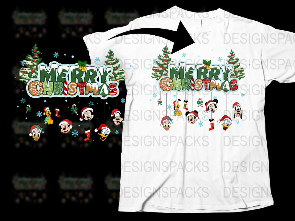 Merry Christmas T-Shirt, Festive Holiday Shirt with Santa and Elves, Family Christmas Party Tee, Xmas Gift Idea