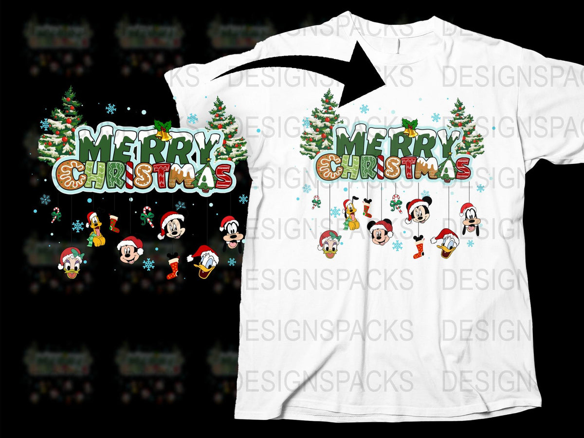 Merry Christmas T-Shirt, Festive Holiday Shirt with Santa and Elves, Family Christmas Party Tee, Xmas Gift Idea