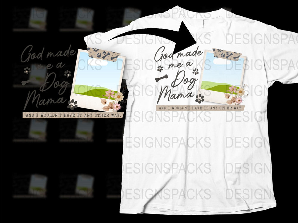 Dog Mama Graphic T-Shirt, Cute Floral Dog Lover Tee, Perfect Gift for Pet Owners, Women's Fashion Tops