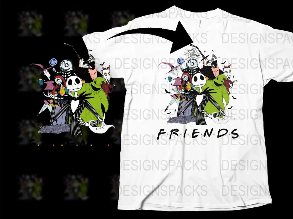 Nightmare Before Christmas Friends T-Shirt, Jack Skellington Graphic Tee, Halloween Shirt