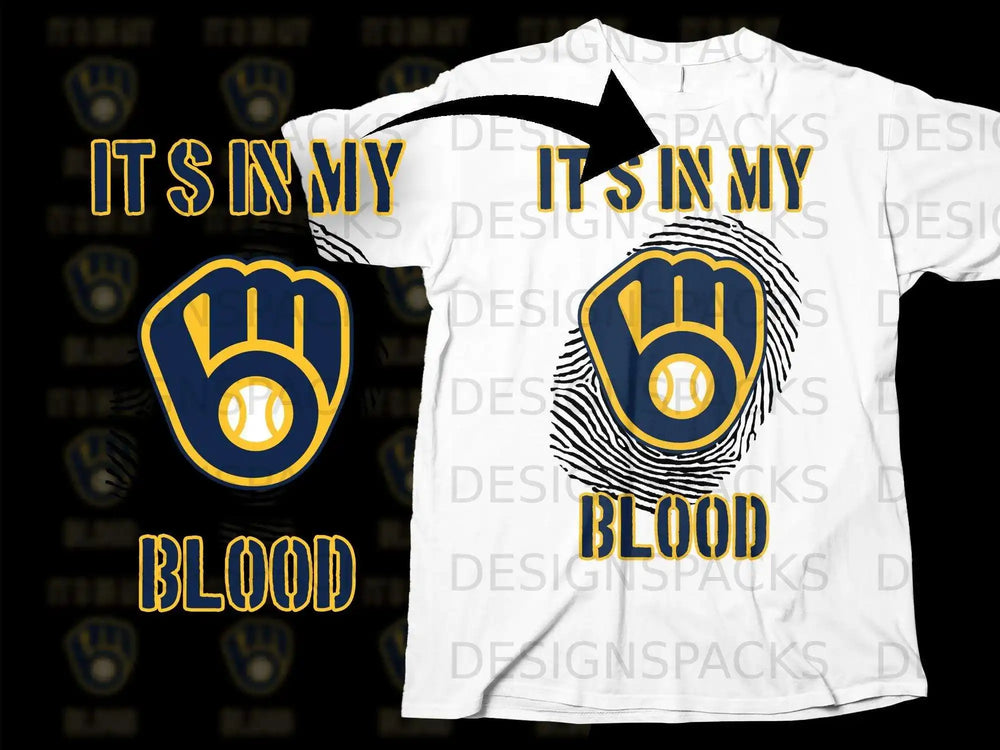 It's in My Blood Baseball Fan T-Shirt