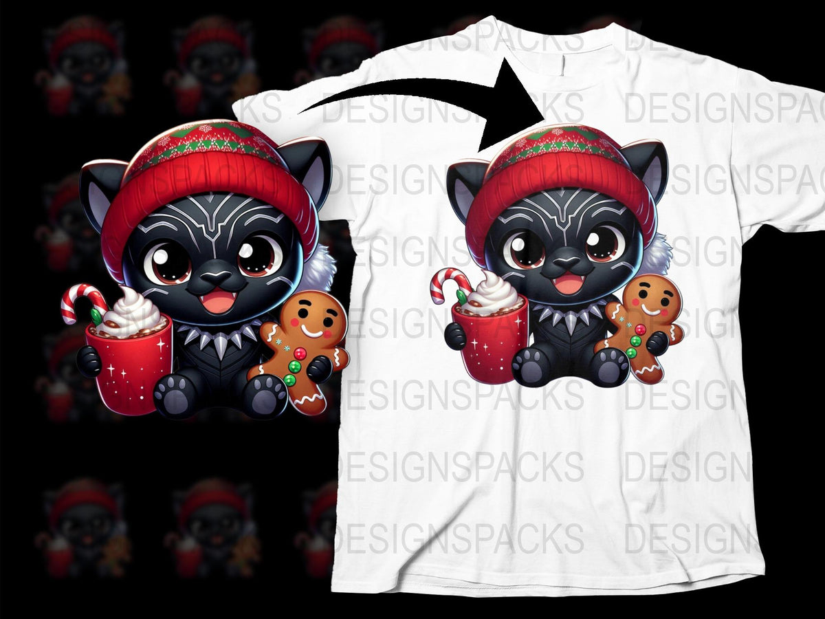 Cute Raccoon Christmas T-Shirt, Kids Holiday Graphic Tee, Winter Animal Design with Candy Cane and Gingerbread