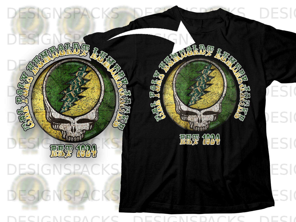 Grateful Dead Skull Cal Poly Humboldt Design T-Shirt