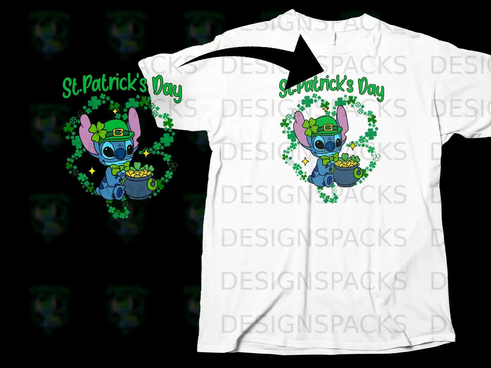 St. Patrick's Day Stitch Pot Gold Shamrock Character product type
