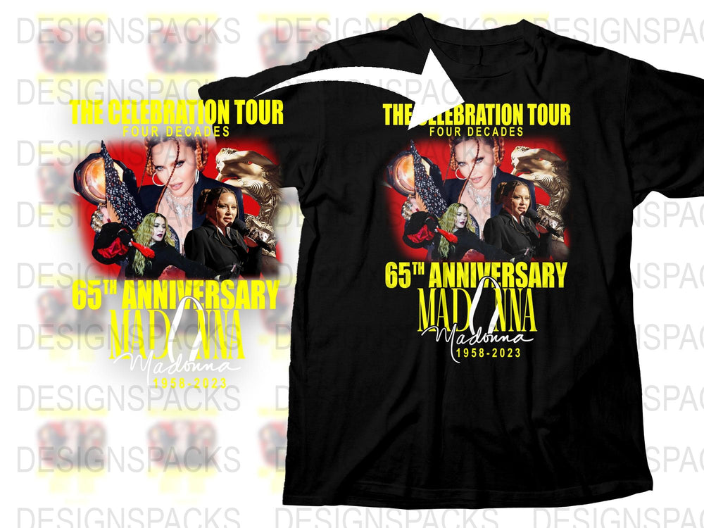 Madonna 65th Anniversary T-Shirt, The Celebration Tour, Vintage Style Tee, Music Icon Apparel, 1981-2023 Madonna Merchandise