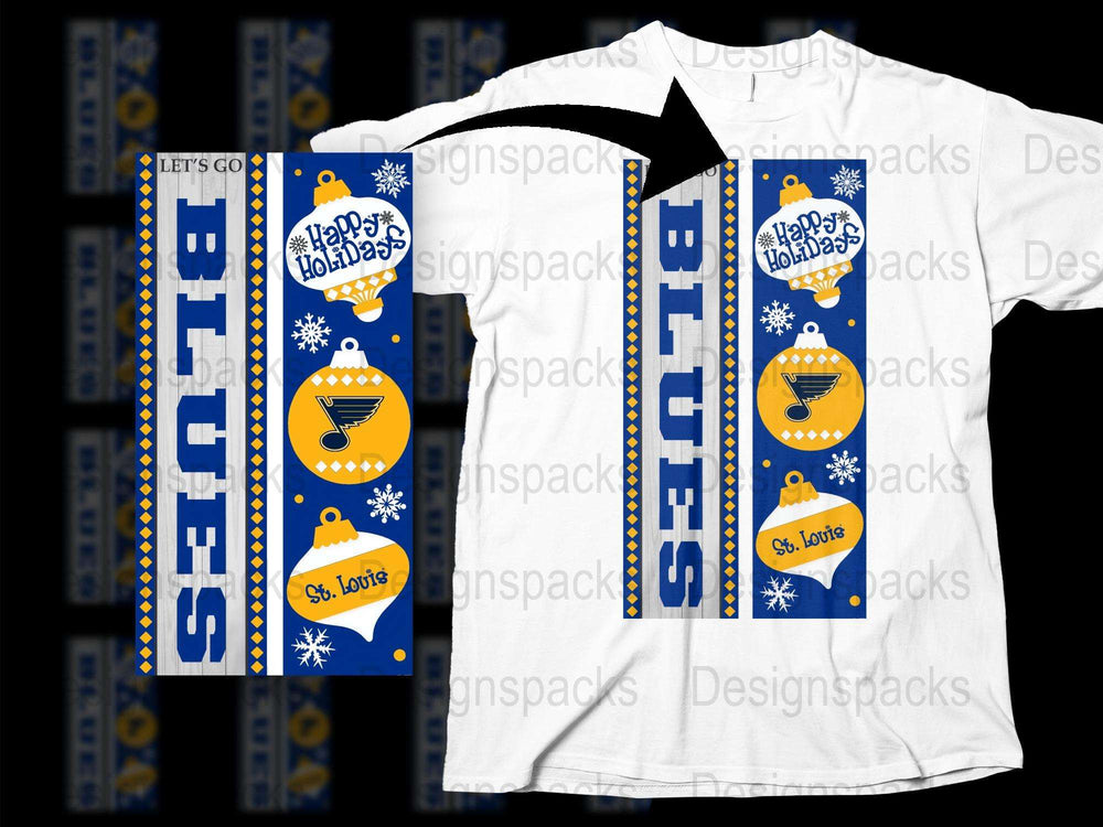 St. Louis Blues Holiday T-Shirt, Happy Holidays Graphic Tee, Winter Sports Fan Apparel, Unisex White Shirt