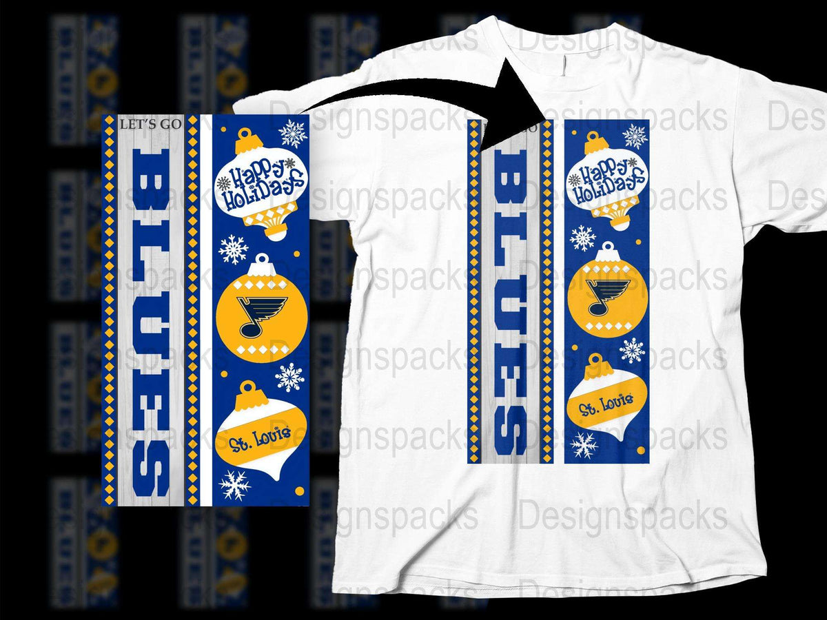 St. Louis Blues Holiday T-Shirt, Happy Holidays Graphic Tee, Winter Sports Fan Apparel, Unisex White Shirt