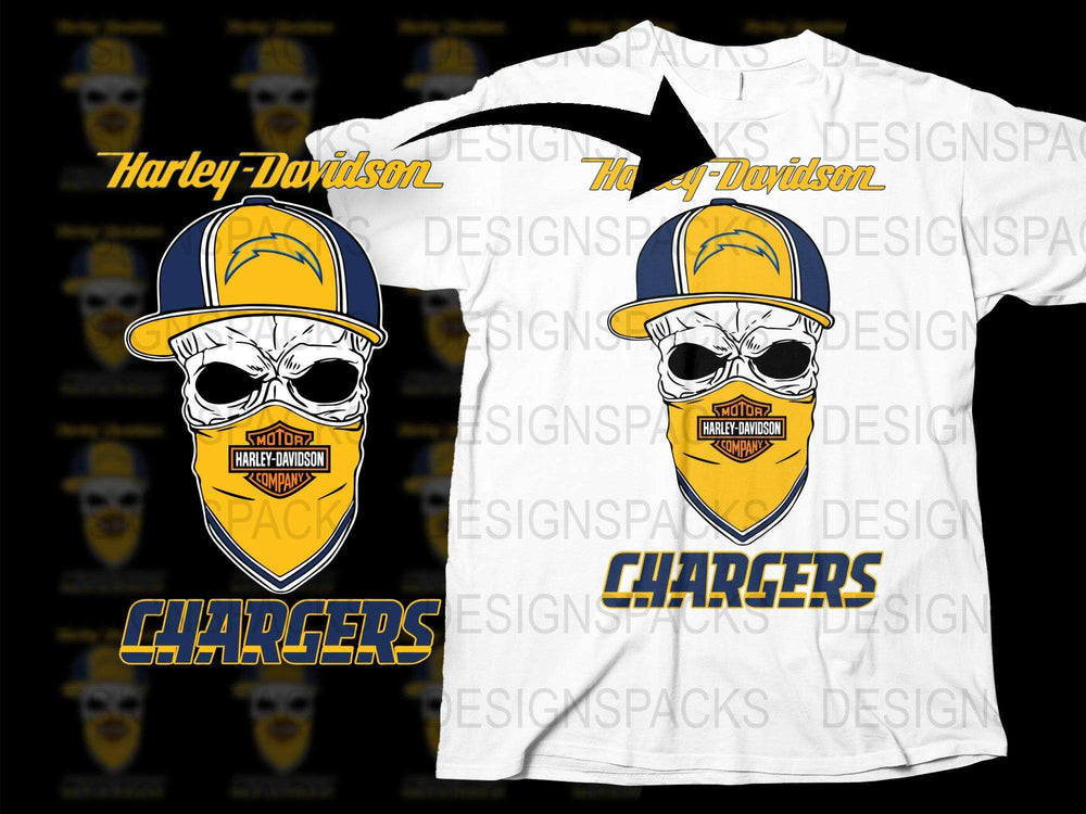 Harley Davidson Chargers Graphic T-Shirt, Motorcycle Club Tee, Vintage Style Biker Apparel, Men's Fashion Shirt