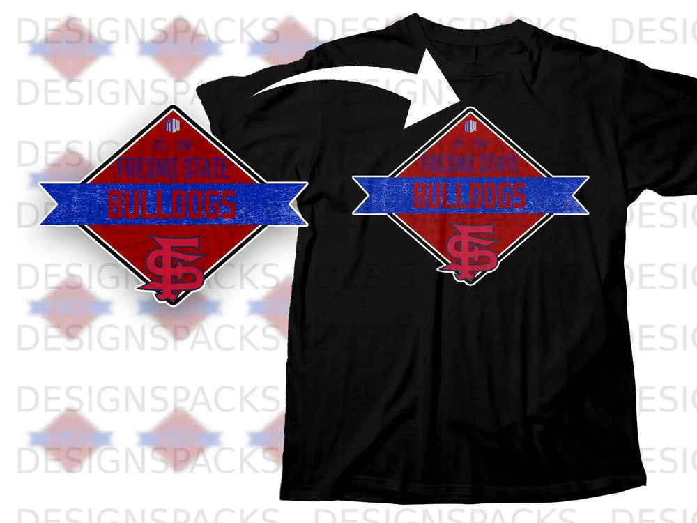 Fresno State Bulldogs Vintage Style Graphic T-Shirt