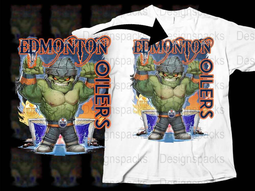 Edmonton Oilers Teenage Mutant Ninja Turtles Crossover T-Shirt, Comic Style Graphic Tee, Fan Merchandise, Unique Hockey Apparel