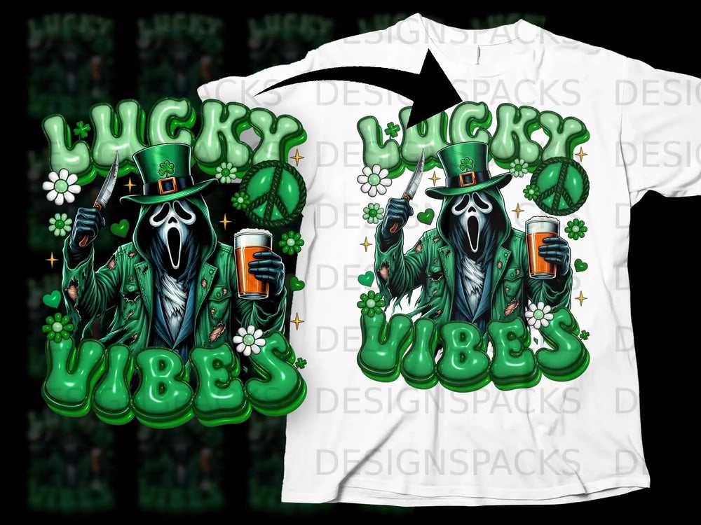 Lucky Vibes Ghostface Leprechaun St Patricks Day product type