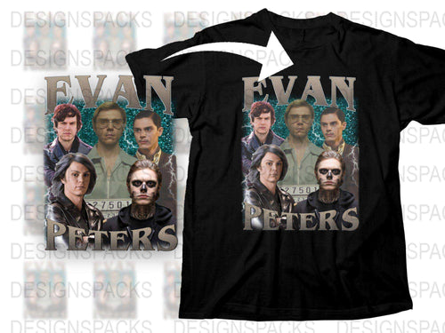 Evan Peters Fan T-Shirt, American Horror Story Tribute, Multiple Characters Graphic Tee, Unique Gift Idea