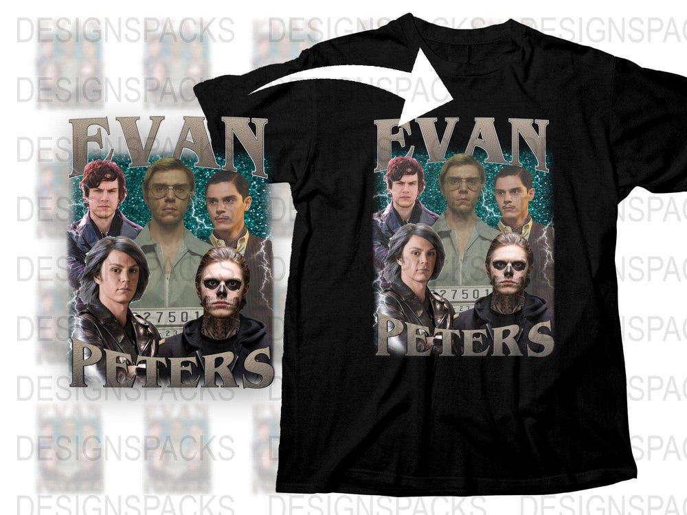 Evan Peters Fan T-Shirt, American Horror Story Tribute, Multiple Characters Graphic Tee, Unique Gift Idea