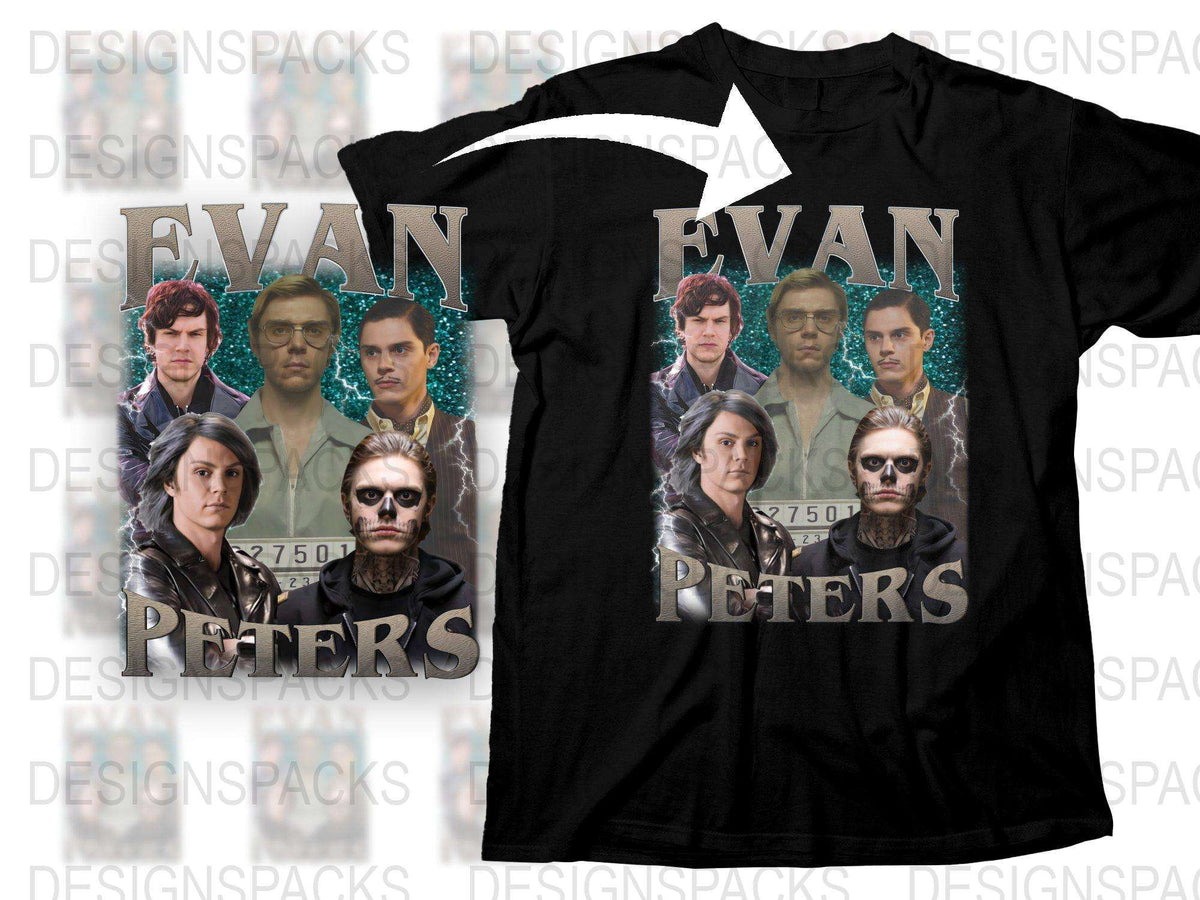 Evan Peters Fan T-Shirt, American Horror Story Tribute, Multiple Characters Graphic Tee, Unique Gift Idea