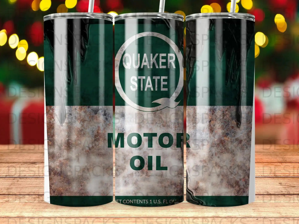 Quaker State Motor Oil Green Drip Rusty Grunge Tumbler product type