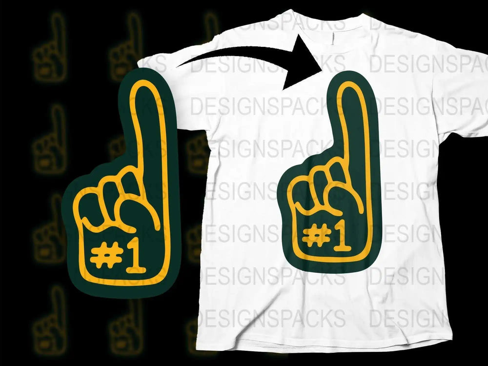 Number One Foam Finger T-Shirt, Sports Fan Tee, Graphic White Shirt, Unisex Adult Casual Wear