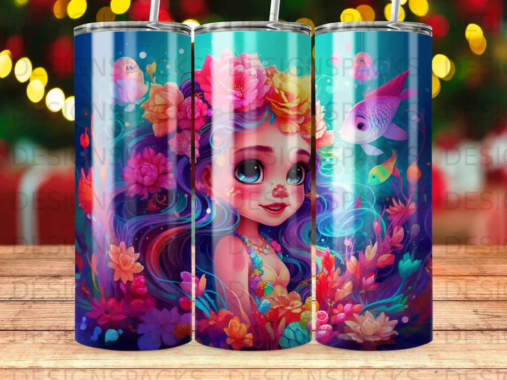 Enchanted Ocean Nymph Tumbler Digital Wrap Design