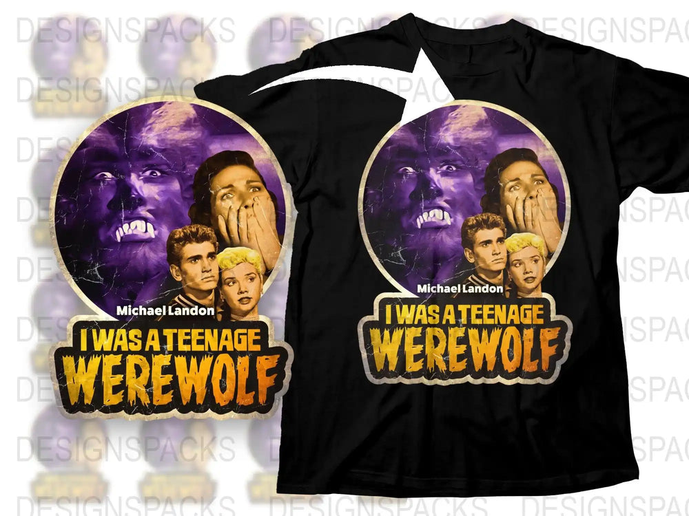 Vintage Horror Movie T-Shirt 'I Was A Teenage Werewolf' Graphic Tee, Classic Film Apparel, Unisex Cotton Shirt