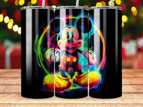 Mickey Mouse character in colorful, energetic, glowing ring.