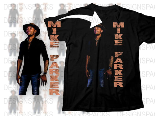 Custom Mike Parker T-Shirt, Men's Black Graphic Tee, Personalized Music Artist Shirt, Unique Gifts for Fans