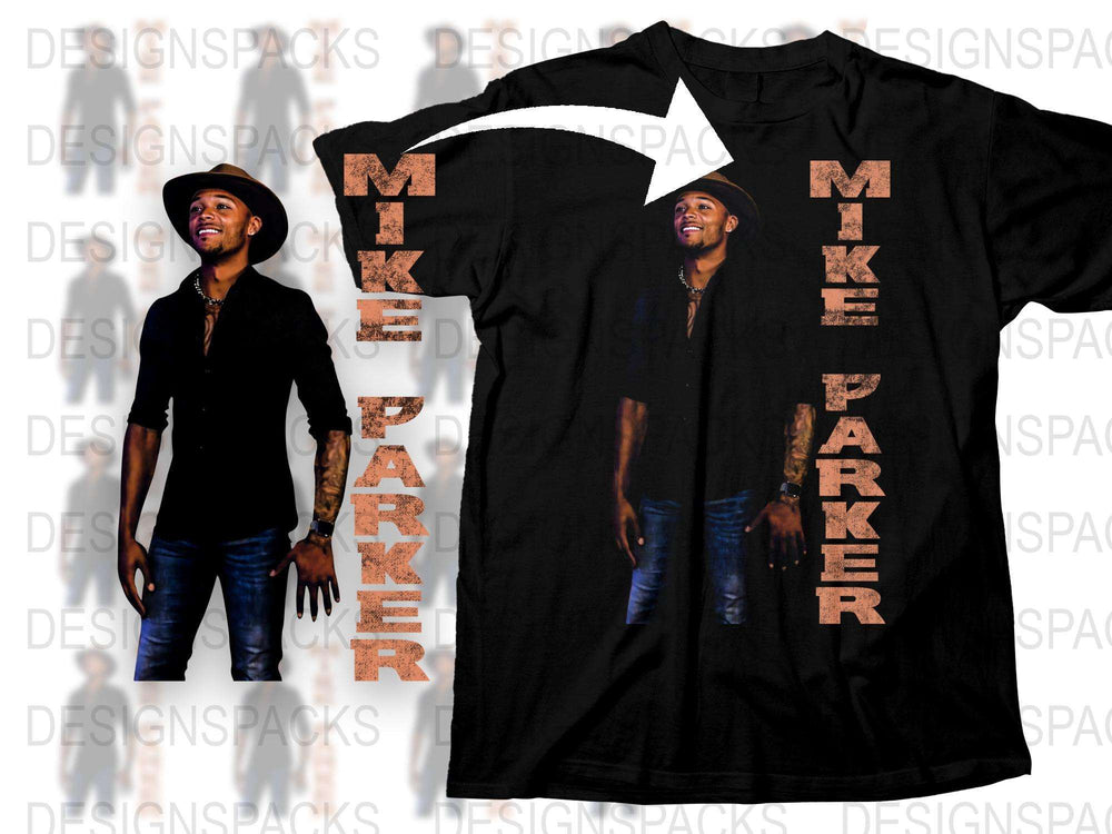 Custom Mike Parker T-Shirt, Men's Black Graphic Tee, Personalized Music Artist Shirt, Unique Gifts for Fans