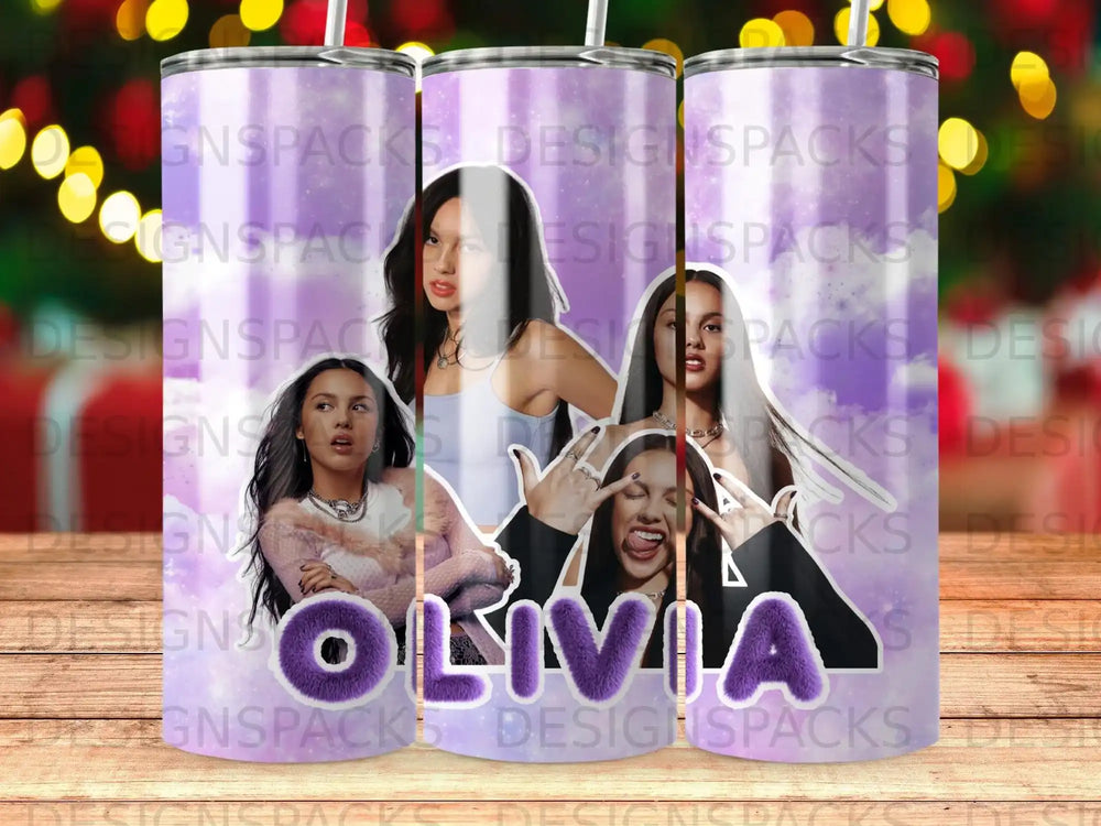 Olivia Rodrigo Purple Photos Tumbler Wrap Design product type