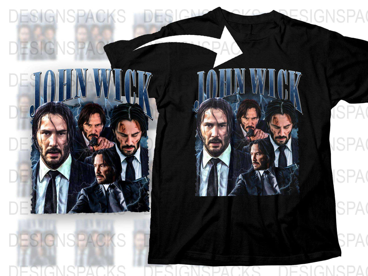 John Wick Movie Inspired T-Shirt, Keanu Reeves Graphic Tee, Action Film Fan Apparel