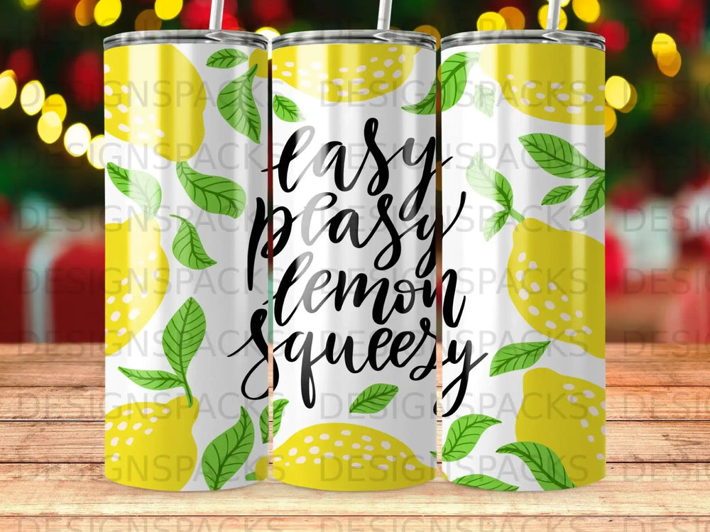 Easy Peasy Lemon Squeezy Patterned Slim Tumbler product type