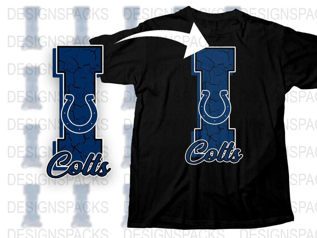 Indianapolis Colts Inspired T-Shirt, Sports Team Fan Gear, Casual Black Tee with Logo Design