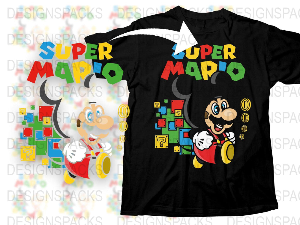 Super Mario Themed T-Shirt, Vintage Video Game Tee, Retro Nintendo Shirt, Colorful Gaming Apparel