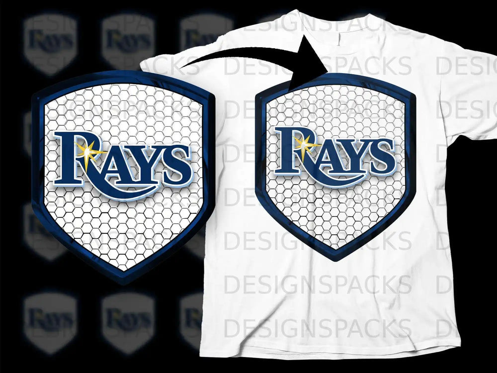 Rays Logo on Hexagon Shield Design T-Shirt