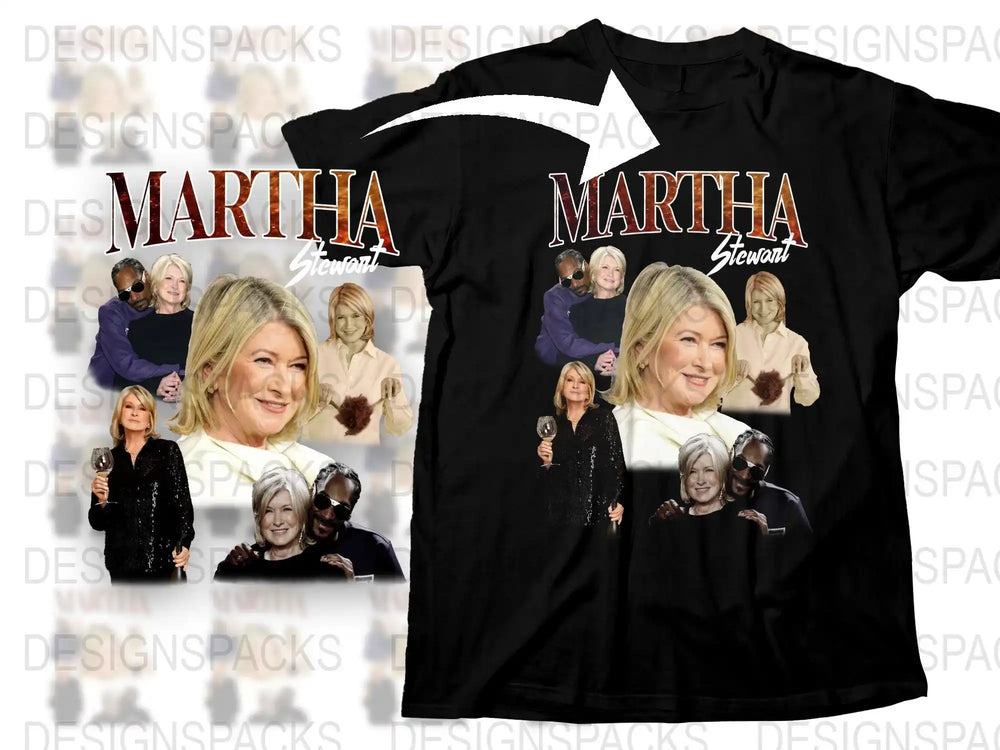 Martha Stewart Inspired Graphic T-Shirt, Celebrity Photo Collage, Women's Fashion Tee, Casual Streetwear Shirt