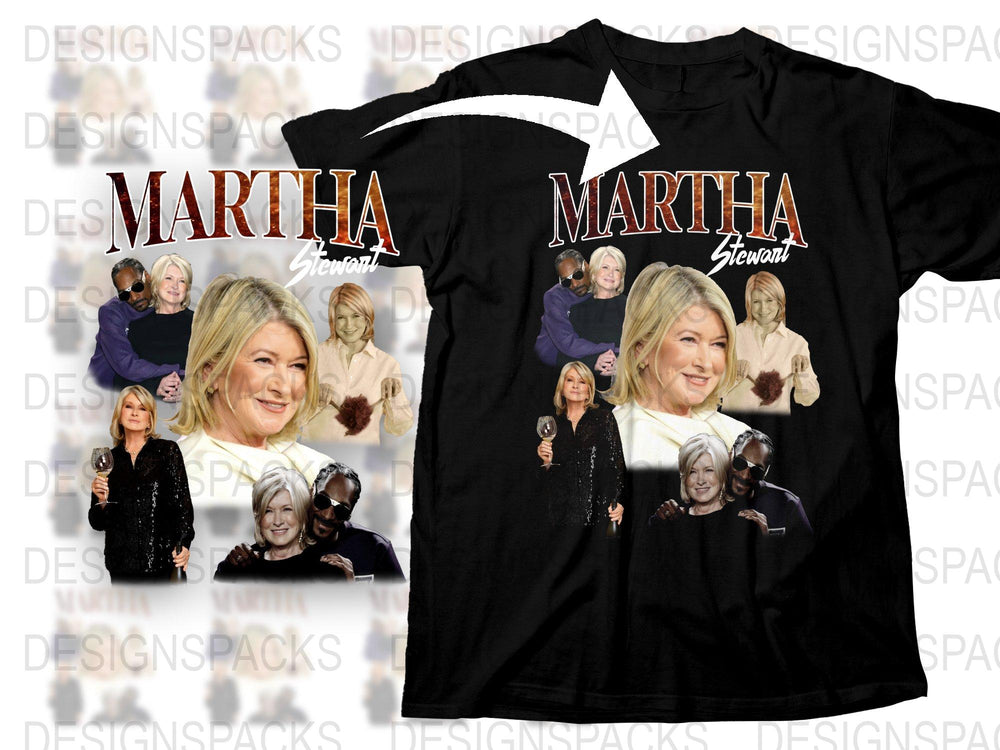 Martha Stewart Inspired Graphic T-Shirt, Celebrity Photo Collage, Women's Fashion Tee, Casual Streetwear Shirt