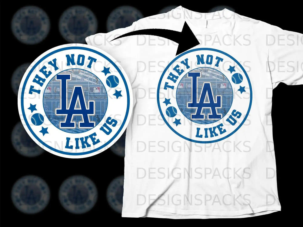 'They Not Like Us LA Baseball Design T-shirt'
