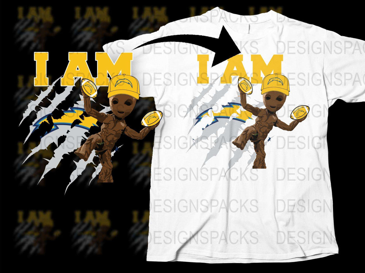 IAM Design Animated Character T-Shirt, Yellow Text Graphic Tee, Cool Casual Wear