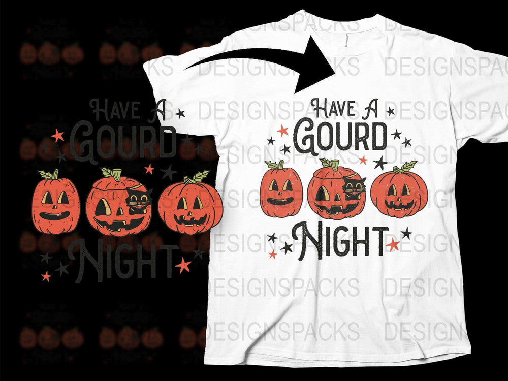Halloween T-Shirt Have A Gourd Night Pumpkin Graphic Tee Unisex Fall Fashion Spooky Shirt